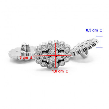 Bouton Lucrezia 25mm bijou ovale chic 3pcs | Tessiland