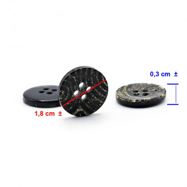 Bottone Oronero glitter dorato elegante | Tessiland