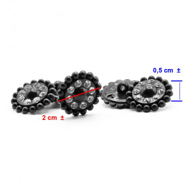 Bottone Imperia 20mm floreale brillante 5pz | Tessiland