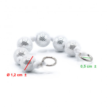 Decorazione Trama 14cm rete con perle argento | Tessiland