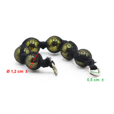 Decorazione Trama 14cm rete con perle oro | Tessiland