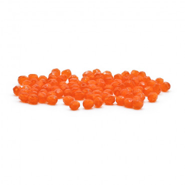Faceted Half Crystal Dark Orange 4mm, refined shine | Tessiland
