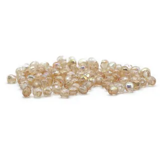 Cristaux de Bohême 4 mm facettés en verre pour bijoux Crema cangiante