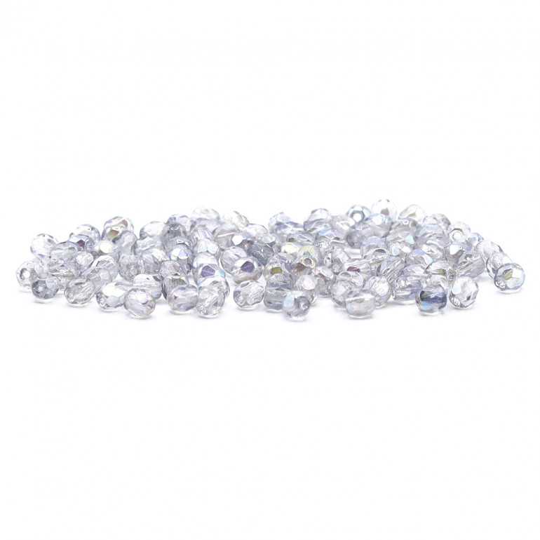 Faceted Half Crystal Shimmering Wisteria 4mm, refined shine | Tessiland