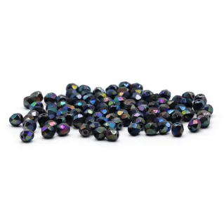 Cristaux de Bohême 4 mm facettés en verre pour bijoux Nero cangiante