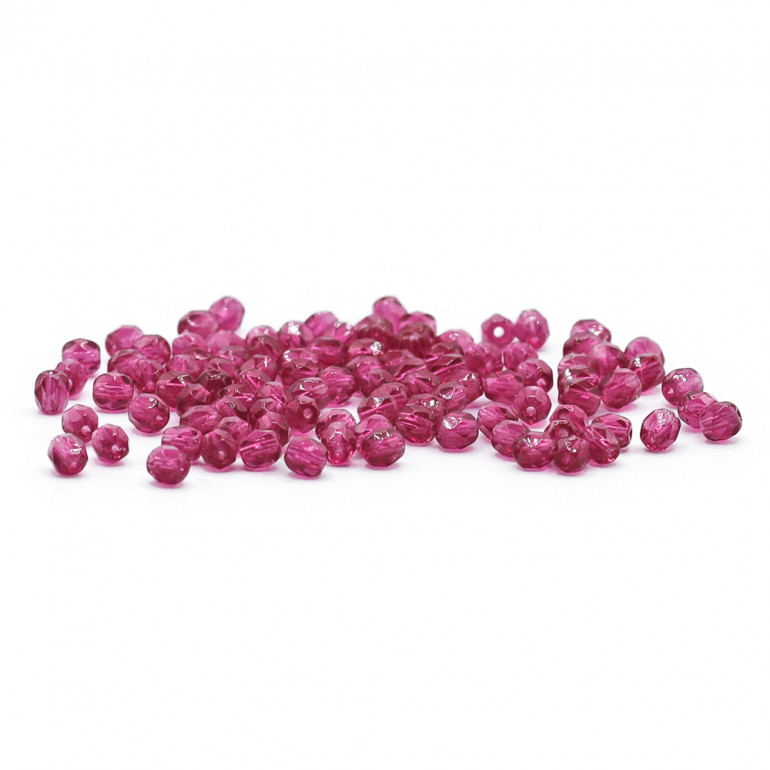 Faceted Half Crystal Light Orchid 4mm, refined shine | Tessiland