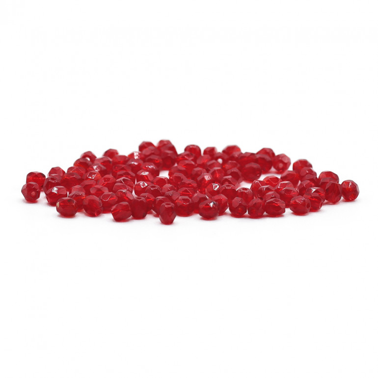 Faceted Half Crystal Ruby 4mm, refined shine | Tessiland