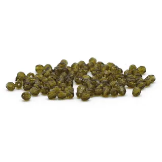 Cristaux de Bohême 4 mm facettés en verre pour bijoux Verde muschio scuro