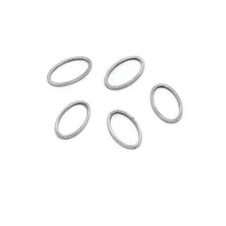 Oval Metal Shapes for Covering for Bijoux and Decorations 5pcs Argento