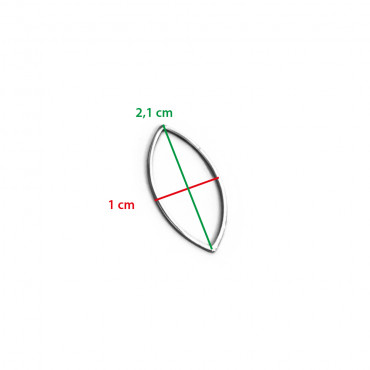 Forma geometrica Foglia medium in Metallo per bijoux | Tessiland