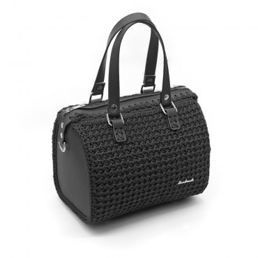 Black Eco-Leather Bauletto Bag Set with Zip | Tessiland