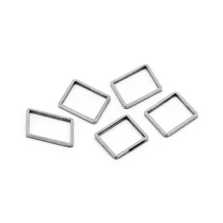 Diamond-shaped Metal Forms to Cover for Jewelry and Decorations - 5pcs Argento