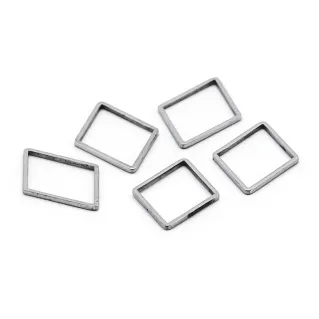 Diamond-shaped Metal Forms to Cover for Jewelry and Decorations - 5pcs Argento