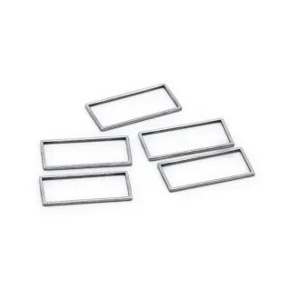 Metal Rectangle Shapes to Cover for Jewelry and Decorations 5 pcs Argento