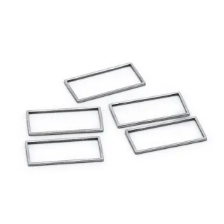 Metal Rectangle Shapes to Cover for Jewelry and Decorations 5 pcs Argento