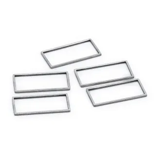 Metal Rectangle Shapes to Cover for Jewelry and Decorations 5 pcs Argento