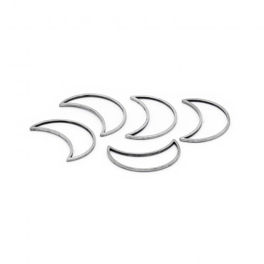 Forme in metallo luna da rivestire per bijoux e decorazioni 5pz Argento
