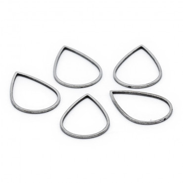 Forme in metallo goccia da rivestire per bijoux e decorazioni 5pz Argento