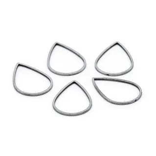 Formes en métal en goutte à revêtir pour bijoux et décorations 5 pièces Argento