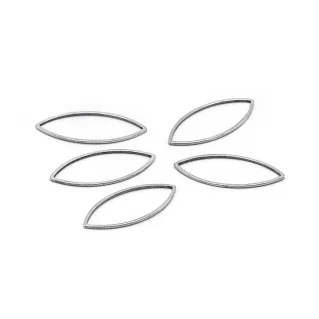 Metal Leaf Shapes for Coating for Jewelry and Decorations 5pcs Argento