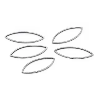 Metal Leaf Shapes for Coating for Jewelry and Decorations 5pcs Argento