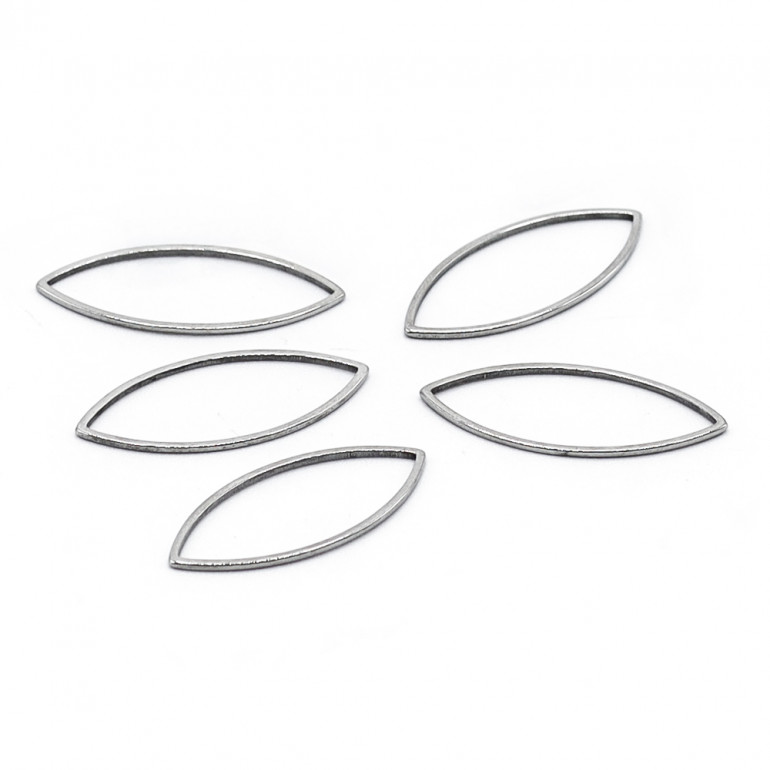 Forme in metallo foglia da rivestire per bijoux e decorazioni 5pz