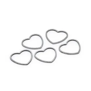 Formes en métal cœur à revêtir pour bijoux et décorations 5pcs Argento