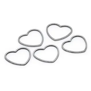 Formes en métal cœur à revêtir pour bijoux et décorations 5pcs Argento