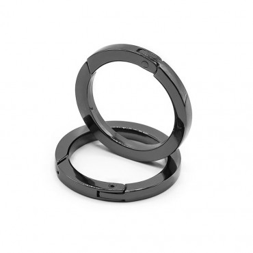 Carabiners Gunmetal gray Ring 40 mm 2 pcs for crochet bags | Tessiland