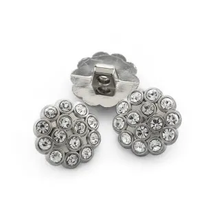 Boutons bijoux Gala avec strass 15 mm 3 pièces | Tessiland
