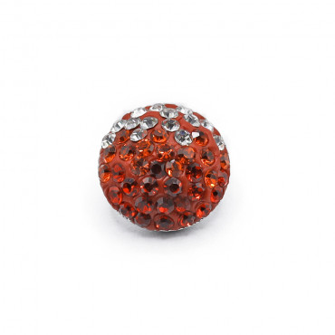 Bottone gioiello Noor bombato in resina e strass 15mm Rosso