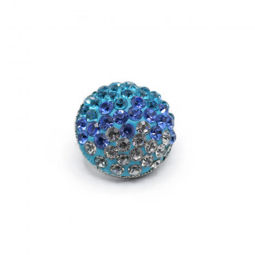 Bottone gioiello Noor bombato in resina e strass 15mm Mare
