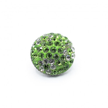 Bottone gioiello Noor bombato in resina e strass 15mm Flower