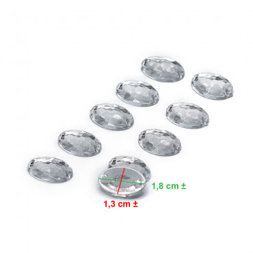 Ovale Miroir bouton à coudre réfléchissant | Tessiland