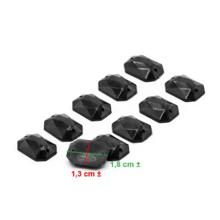 Cristaux rectangulaires noirs à coudre | Tessiland