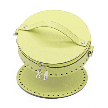 Set borsa Mini Secchiello bucket bag ecopelle handmade Lime