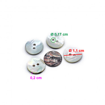 Bottone Akoya Naturale 11mm 5pz| Tessiland