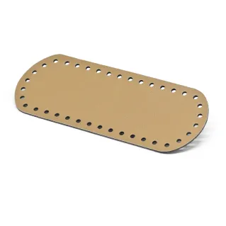Fond de sac ovale 21X8 en simili cuir made in Italy Beige