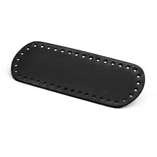 Fondo de bolsa ovalado 21X8 en ecopiel hecho en Italia Nero