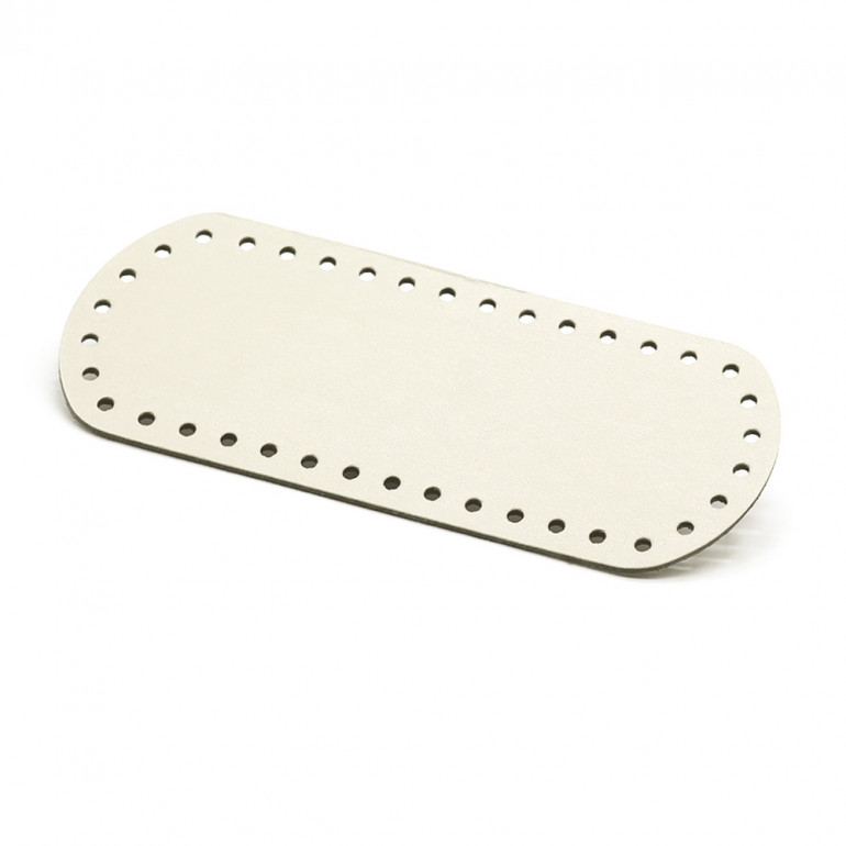 Bag bottom 21x8 in Cream Eco leather | Tessiland