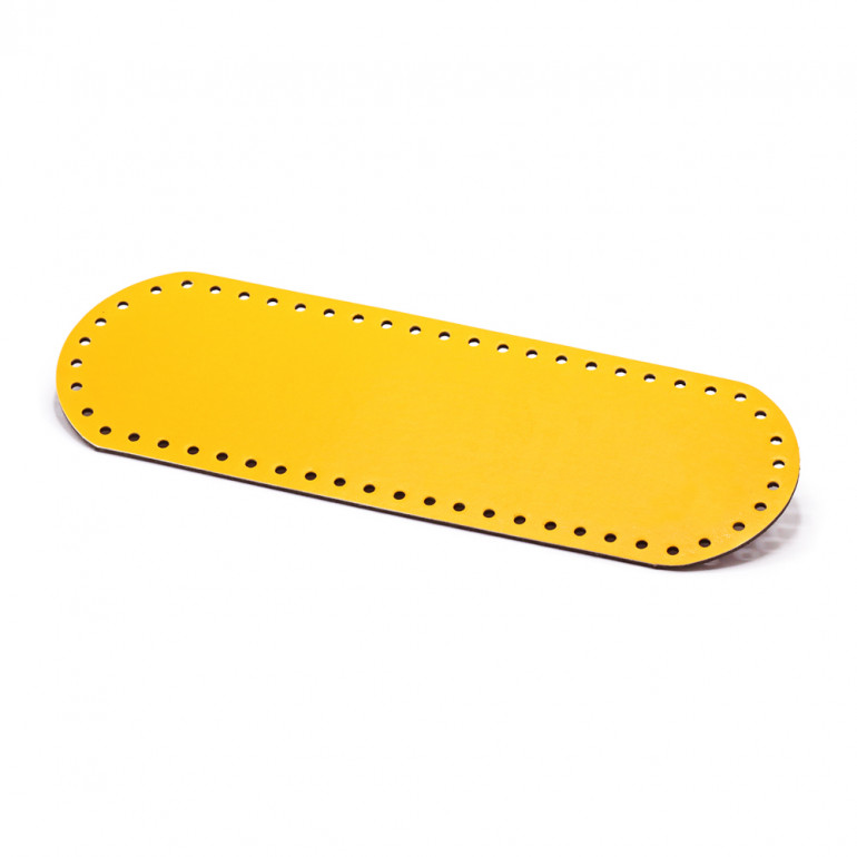 Fondo per borse all'uncinetto in ecopelle misura 30x10 colore Giallo | Tessiland