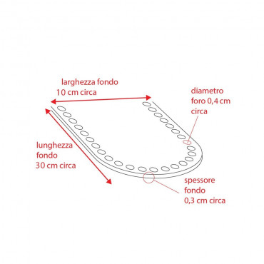 Fondo per borse all'uncinetto in ecopelle misura 30x10 colore Grigio | Tessiland