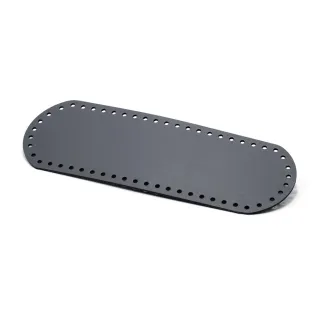 30X10 Oval Eco-Leather Bag Base Made in Italy Gray