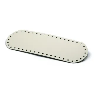Fond de sac oval en simili cuir made in Italy Blanc cassé