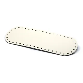 Fond de sac oval en simili cuir made in Italy Panna