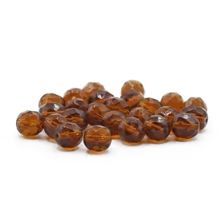 8mm Faceted Bohemian Glass Crystals for Jewelry Ambra scuro