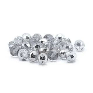 8mm Faceted Bohemian Glass Crystals for Jewelry Argento