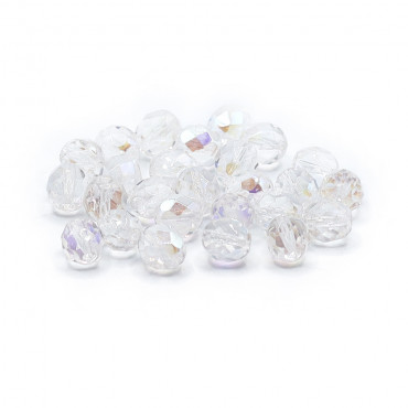 Cristalli 8mm Boemia sfaccettati in vetro per bijoux Trasparente cangiante