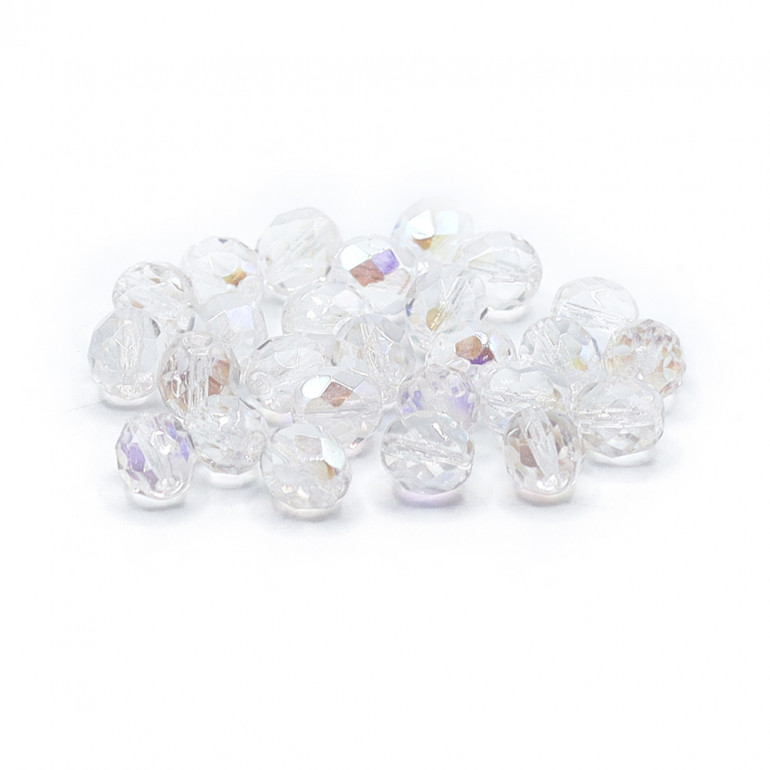 Faceted Half Shifting Transparent 8mm, refined shine | Tessiland