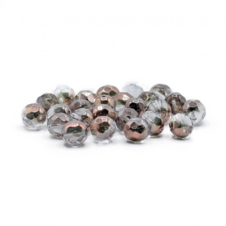 Faceted Half Bronze Transparent 8mm, refined shine | Tessiland
